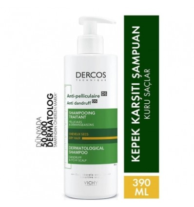 Vichy Dercos Anti-Dandruff DS Kepek Karşıtı Kuru Saçlar için Şampuan 390ml