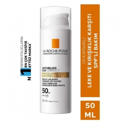 La Roche Posay Anthelios Age Correct SPF50 Leke ve Kırışıklık Karşıtı Güneş Koruyucu Yüz Kremi 50ml
